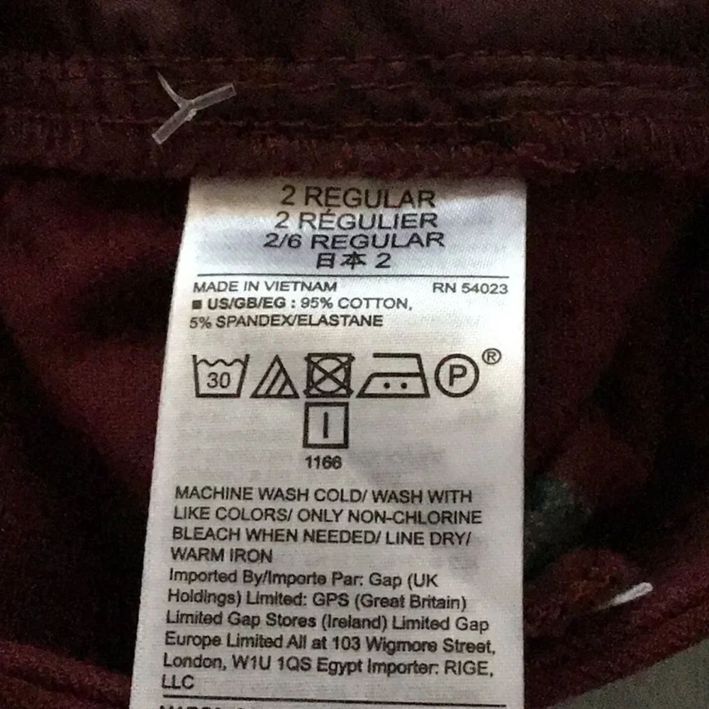 GAP Signature Burgundy Skinny Ankle Classic Pants NEW